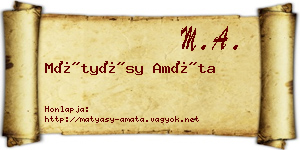 Mátyásy Amáta névjegykártya